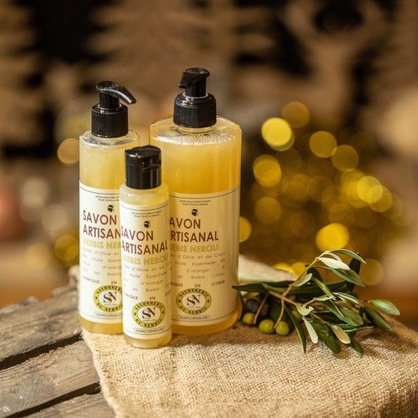 savon liquide artisanal corse lait de brebis neroli