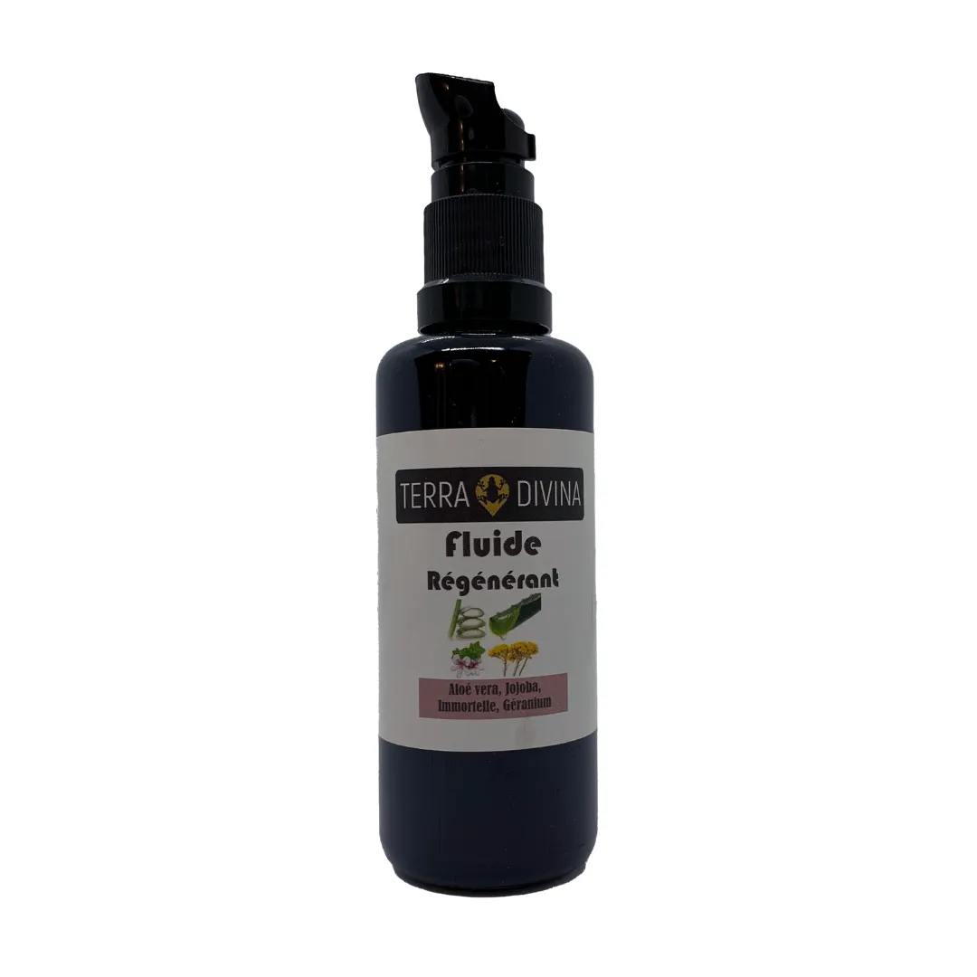 fuide regenerant jojoba aloe vera immortelle et genévrier 50ml
