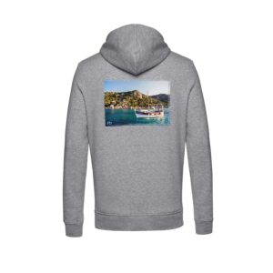 Sweat à Capuche Zippé Unisexe | Barque à Santa Giulia, Corse