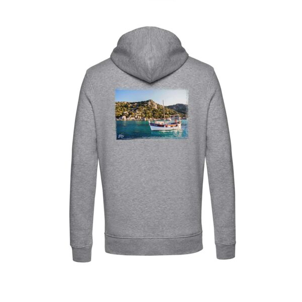 Sweat à Capuche Zippé Unisexe | Barque à Santa Giulia, Corse