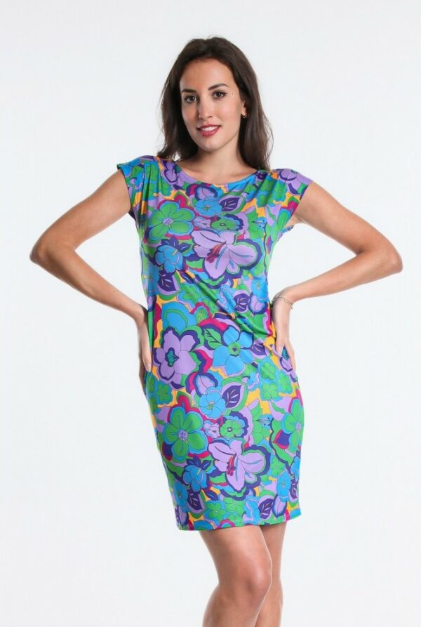 robe courte anae osanna creazione imprime tahiti