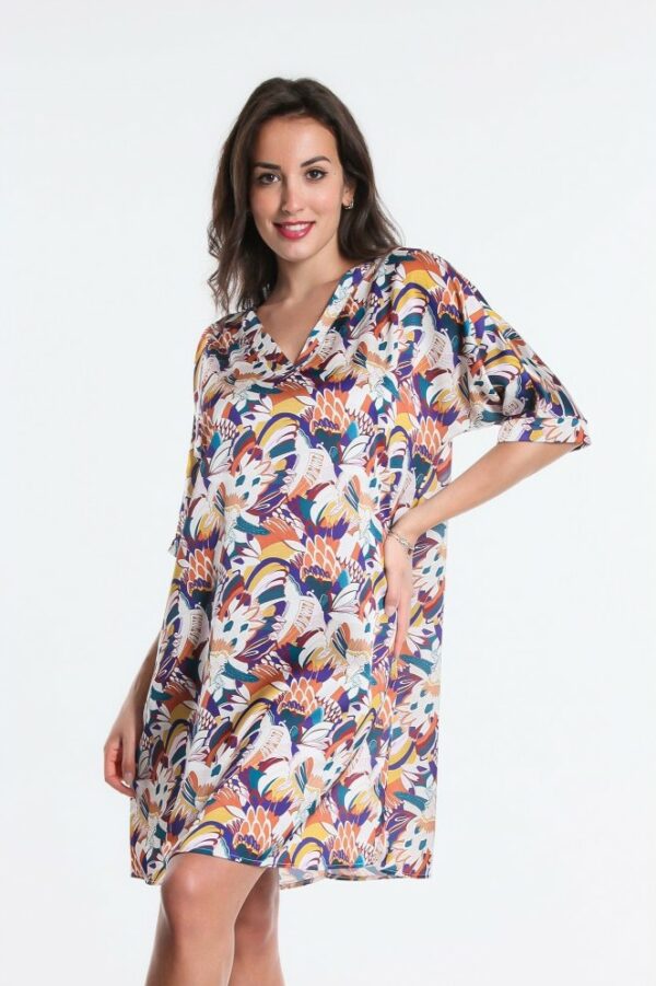 robe courte kasa osanna creazione imprime jungle